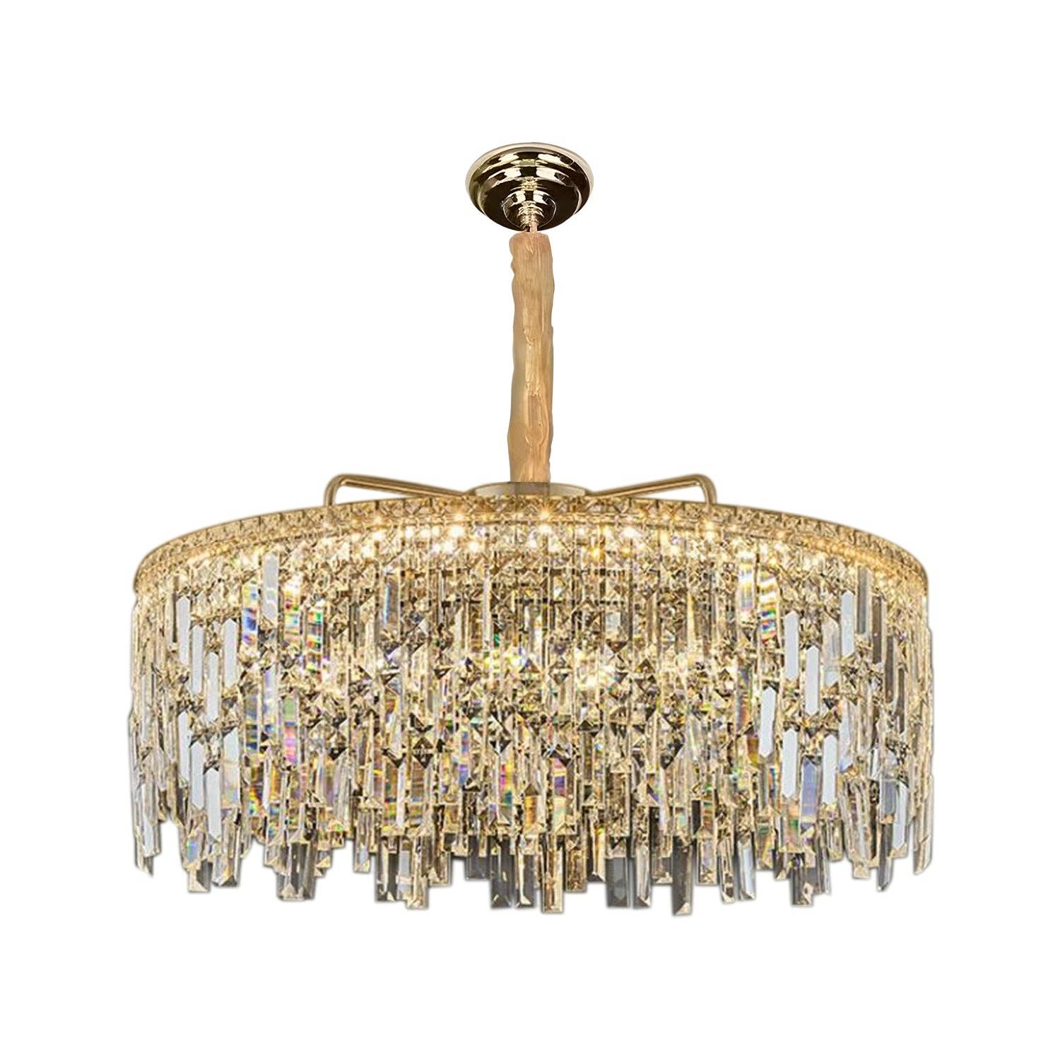 Ledsone - Vente Lustre/Suspension - Lustre moderne en cristal doré à plafond - modèle 48047