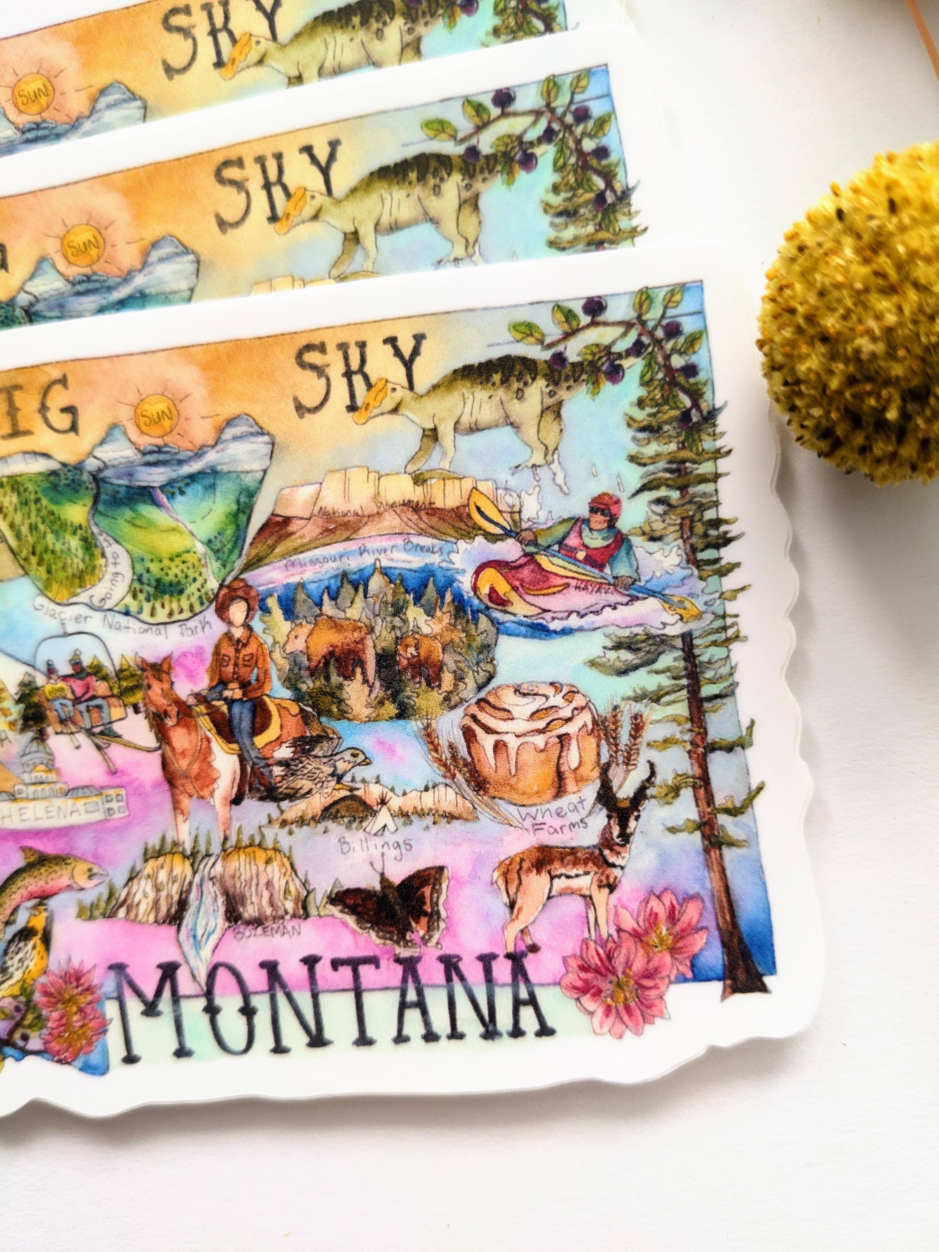 Mary Felker Art and Design - Wholesale Sticker - Montana Sticker, Montana Decal, montana souvenir4