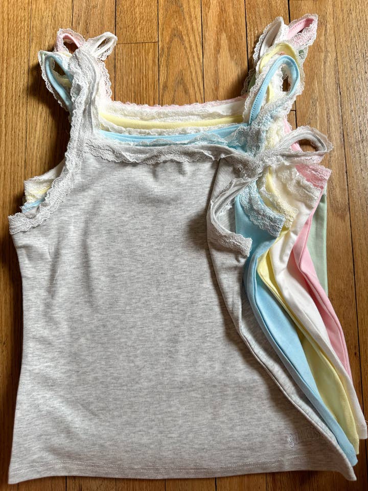 Sunkissed Coconut - Wholesale Tank Top - Women's - Lace Cami Tanktops