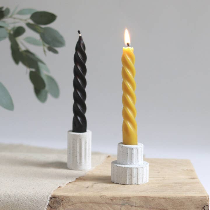 Five Bees Yard - Wholesale Tapered Candle/Candlestick - Spiral Taper | Twisted Candle | Spiral Dinner Candle2
