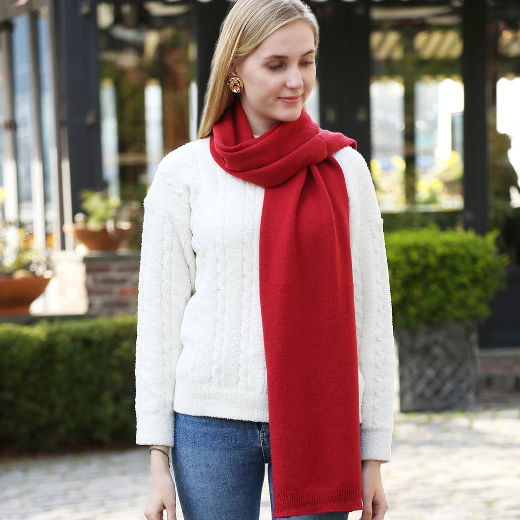 Fashion City - Wholesale Scarf - Women's - Solid Color Soft Ribbed Oblong Scarf6