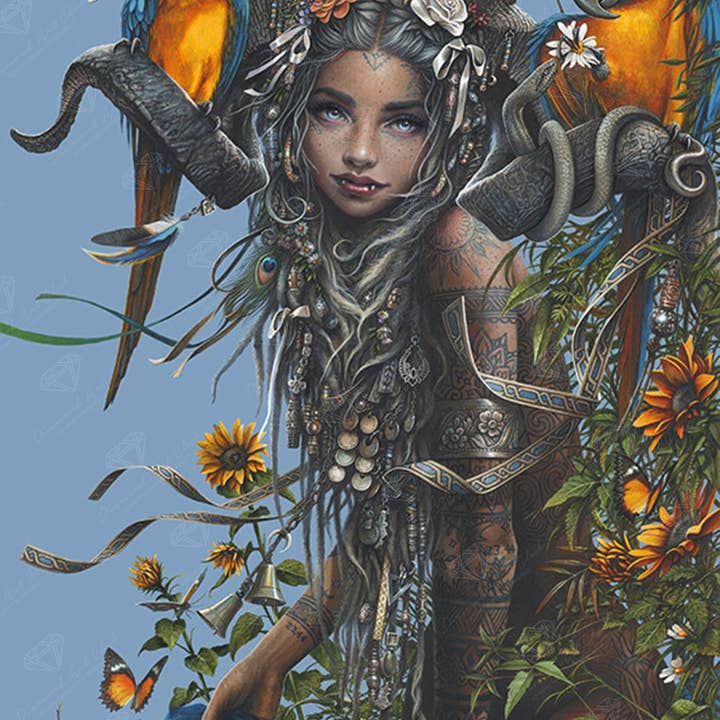 Solstice DIY Craft Kit with Marigold Macaws for wholesale by Diamond Art Club