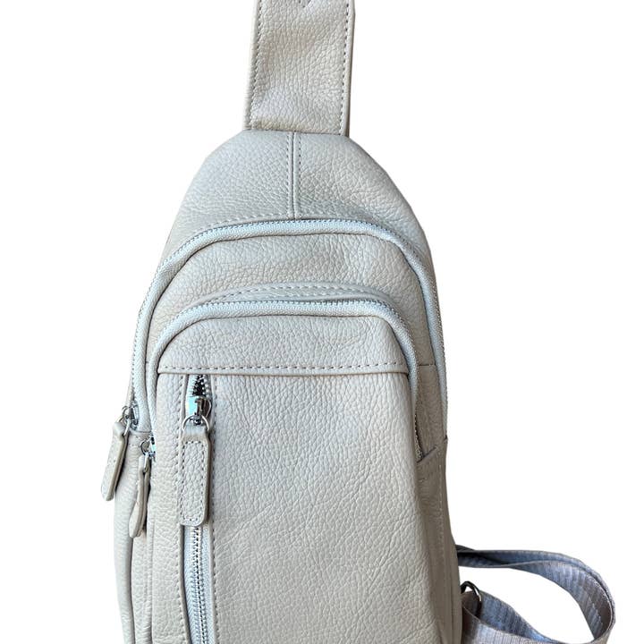 Roma Leathers, Inc. - Wholesale Crossbody Bag - Women's - W009Cowhide leather Sling bag with adjustable shoulder strap