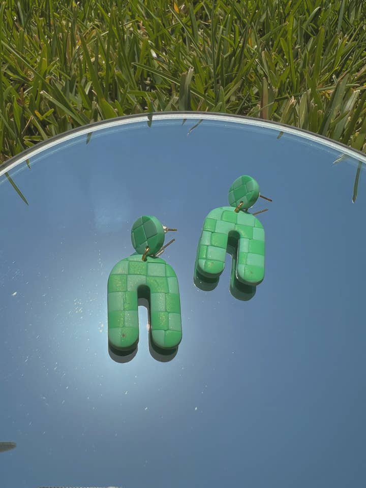 Arches à damier Lola - Vert Lime pour la vente par LabelleBoutiqueandco