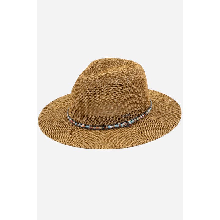 Hana - Venta al por mayor Sombrero de paja - Mujer - Sombrero de Panamá C.C con ribete de diamantes de imitación multihilo2