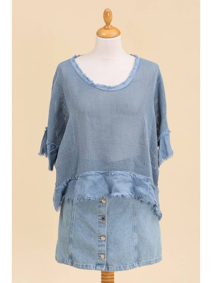 LINEN & COTTON HOUSE – Großhandel Bluse – Damen – TOP AUS BAUMWOLLSTRICK 23911 100 % BAUMWOLLE58