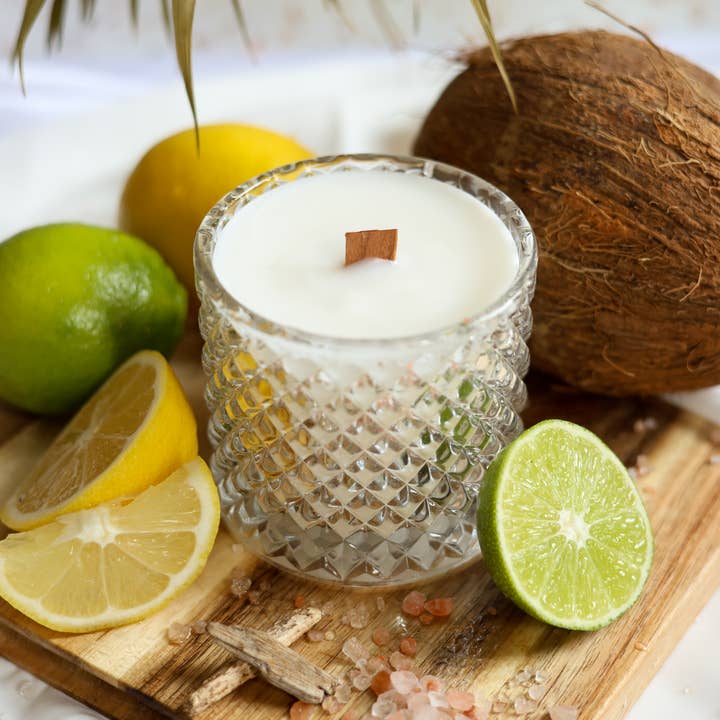 The Parallax Company - Wholesale Jar/filled candle - Citrus Surf 10oz • Scented Wooden Wick Soy Candle1