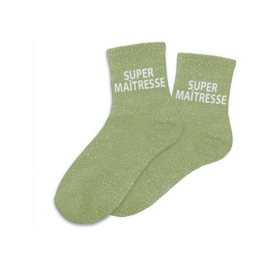 BALOTTI - Vente Chaussettes – unisexe - Chaussettes SUPER MAÎTRESSE cadeaux fin année scolaire