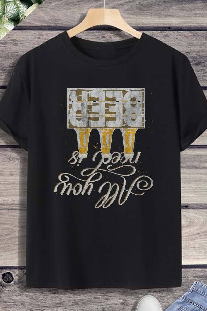 HARANG - Wholesale Screen Printed T-Shirt - Men's - M8107 BEER graphic  tee2