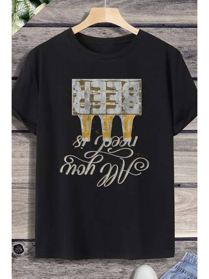 HARANG - Wholesale Screen Printed T-Shirt - Men's - M8107 BEER graphic tee2