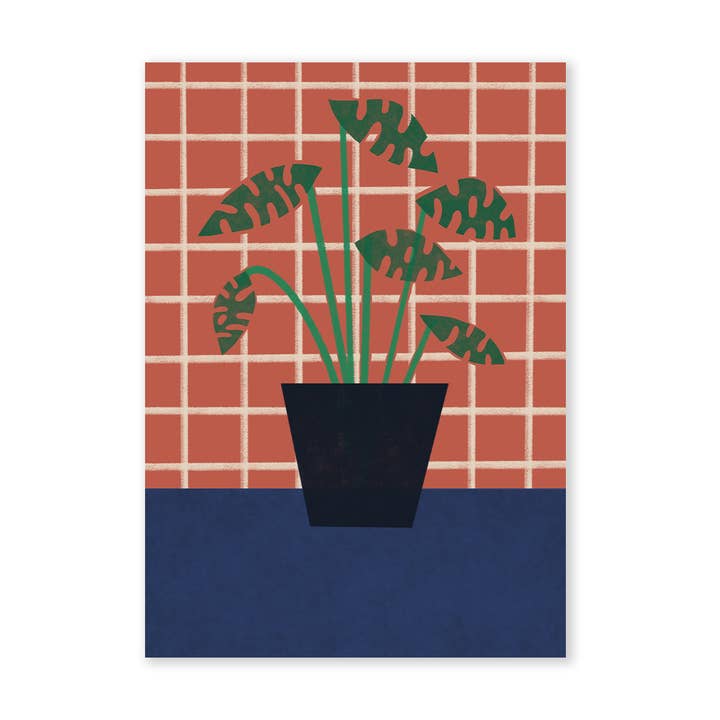 Cheese Plant Card for wholesale by Molly Bland