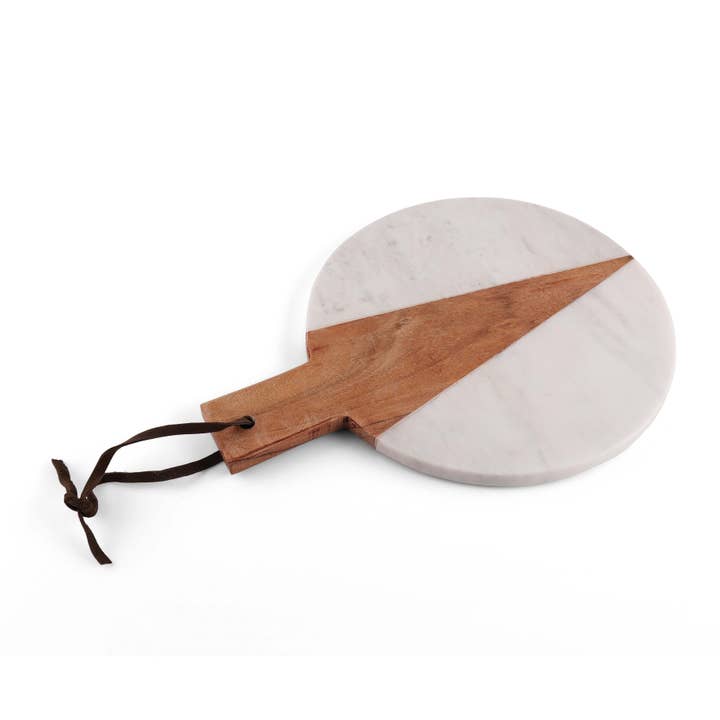 Cupid Marble Wood Round Platter for wholesale by INOX artisans