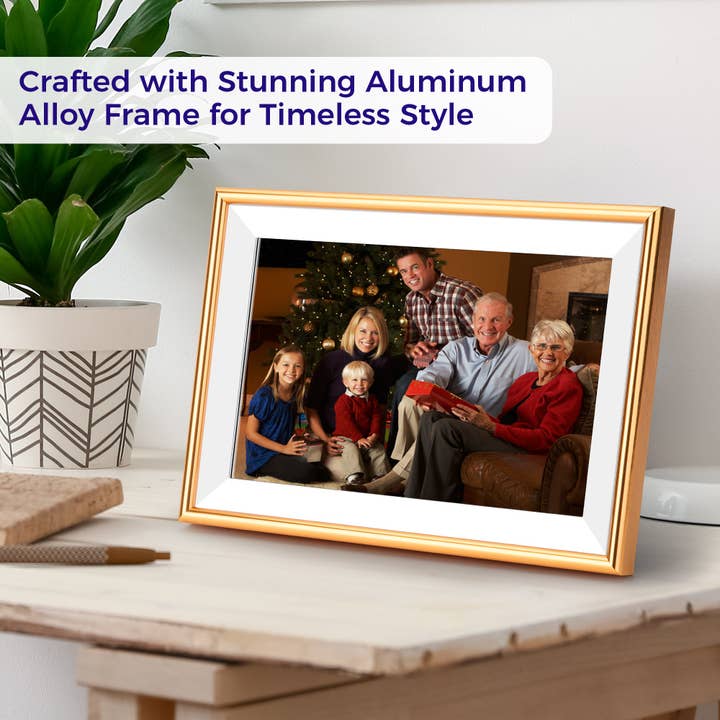Primo Brands Group - Wholesale Picture Frame - ELIME 10.1 WiFi Frameo Digital Picture Frame (Gold)2