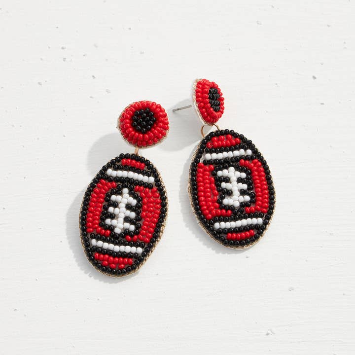 Frem - Wholesale Dangle Earrings - College Football Seed Bead Earrings1
