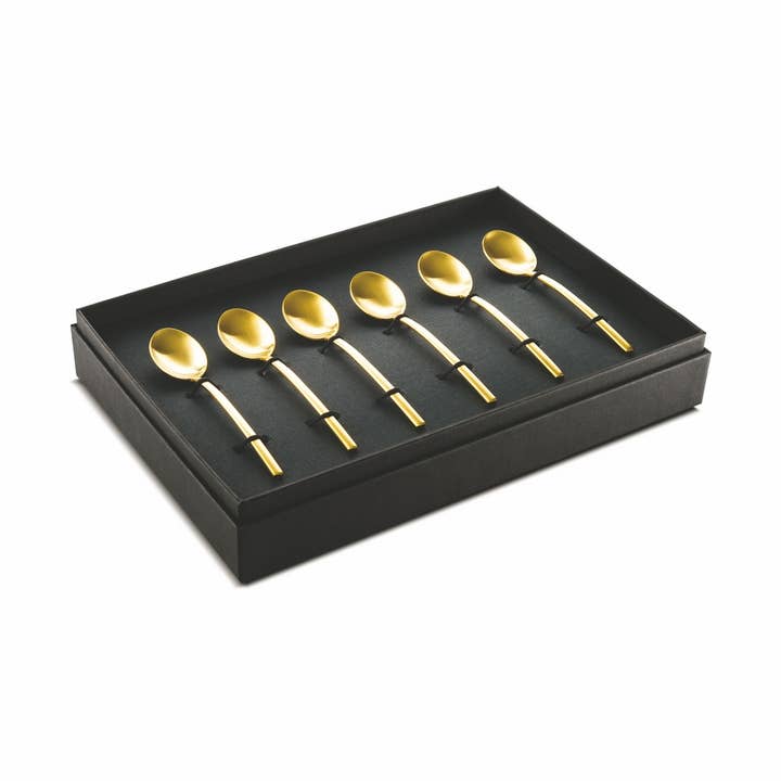 Coffee Spoon Set 6 Pcs Due Ice Oro for wholesale by Mepra USA INC