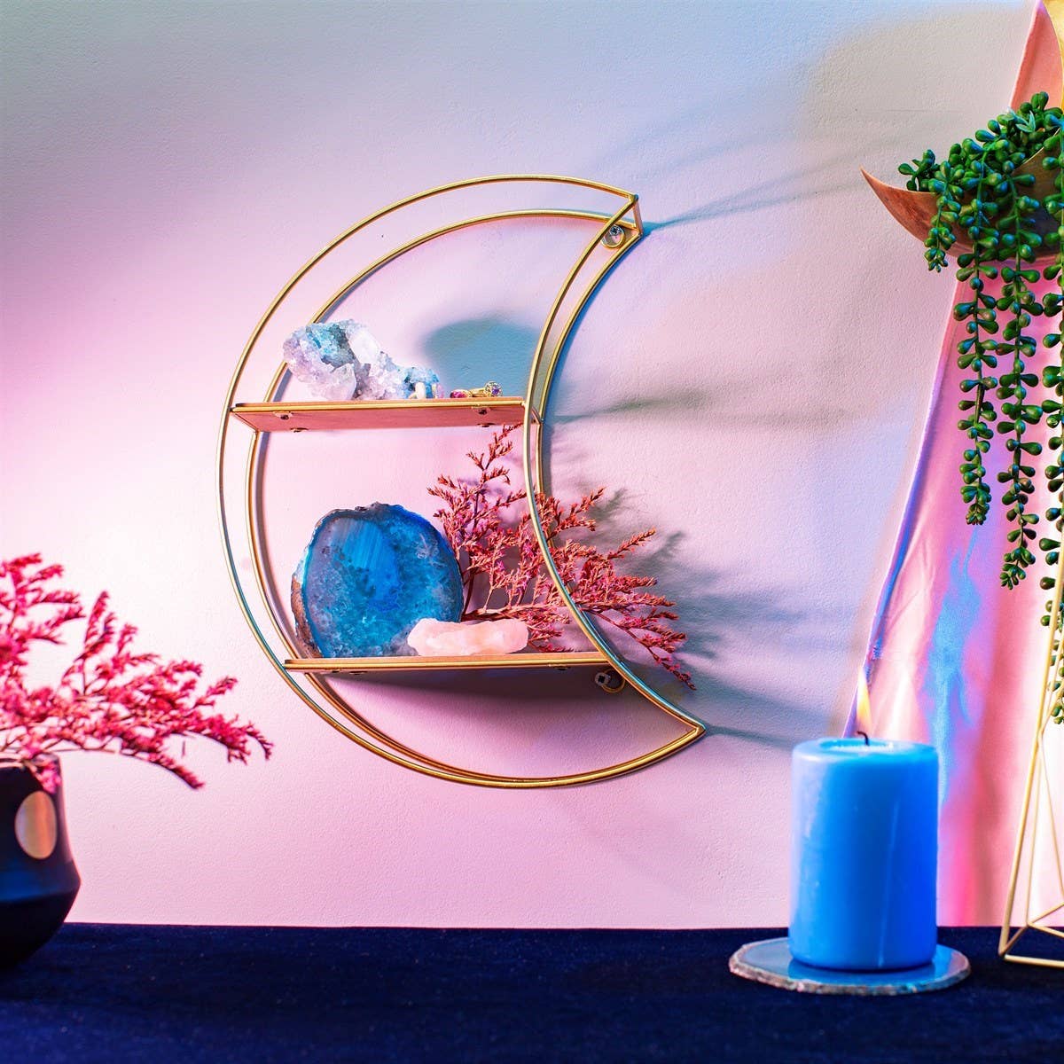 Sass and Belle – wholesale Wall-mounted shelf – Celestial Moon Shelf1