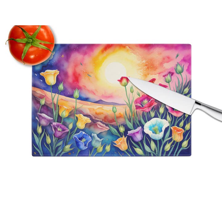 Caroline's Treasures - Wholesale Cutting board - Lisianthus in Color Glass Cutting Board Large2