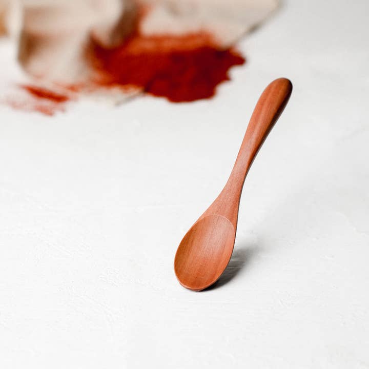 4.7" Handmade Coffee Tea Dessert Baby Small Wooden Spoon for wholesale by Bali Harvest