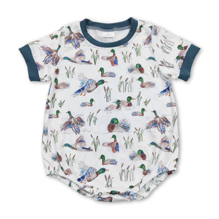 Yawoo Garments - Vente Body (sans pieds) – bébé - Barboteuse de chasse à manches courtes en forme de chien de canard pour bébé garçon1