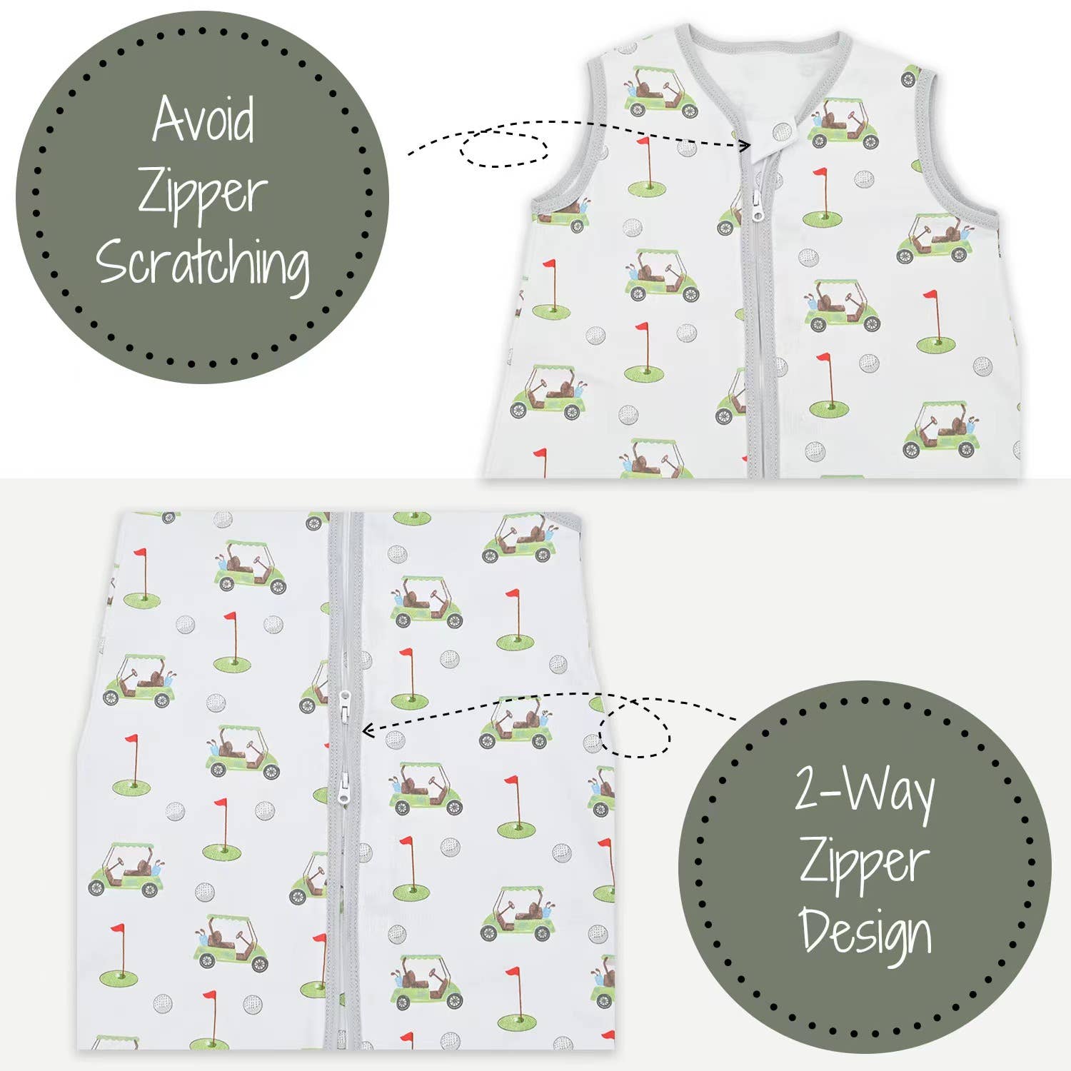 LollyBanks - Wholesale Sleepsack - Baby - Golf A Round Baby Sleep Sack, 100% Organic Cotton5