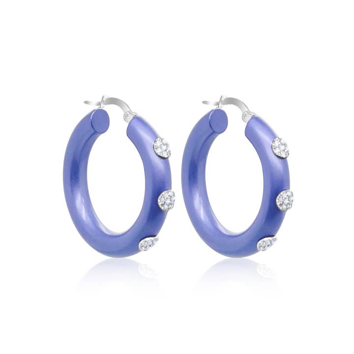 Ibiza After Dark Silver Hoops for wholesale by Meira T