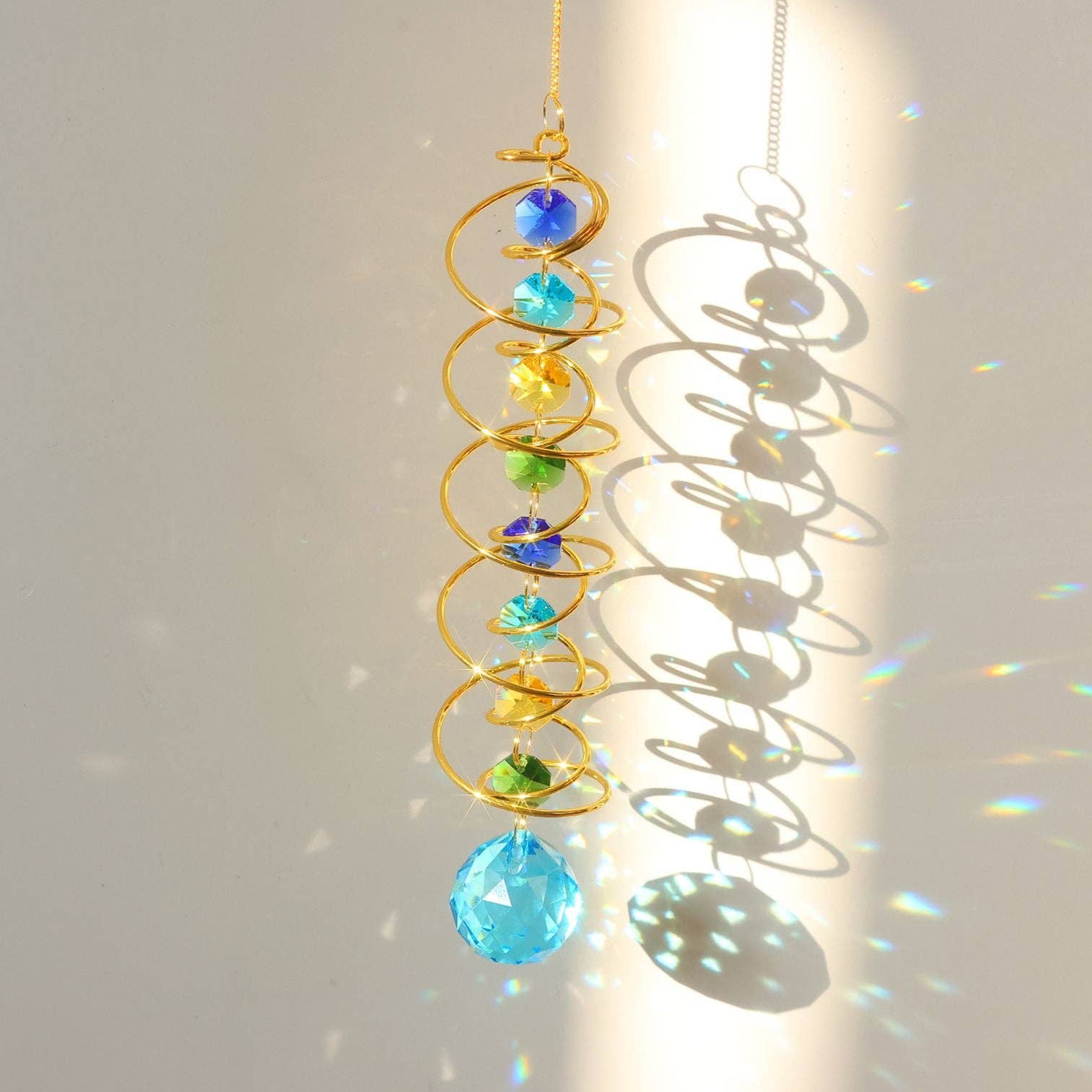 Dipped Shop - Wholesale Suncatcher - Rainbow Crystal Helical Suncatcher DP25D6912