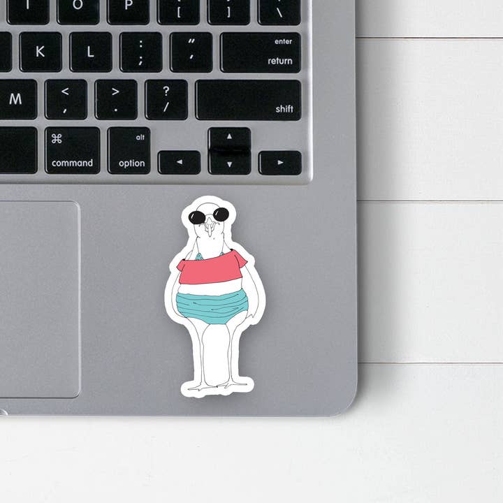 Here On Lake Huron - Wholesale Sticker - Beach Bum Sticker, Summer Sticker, Seagull Sticker, Bikini