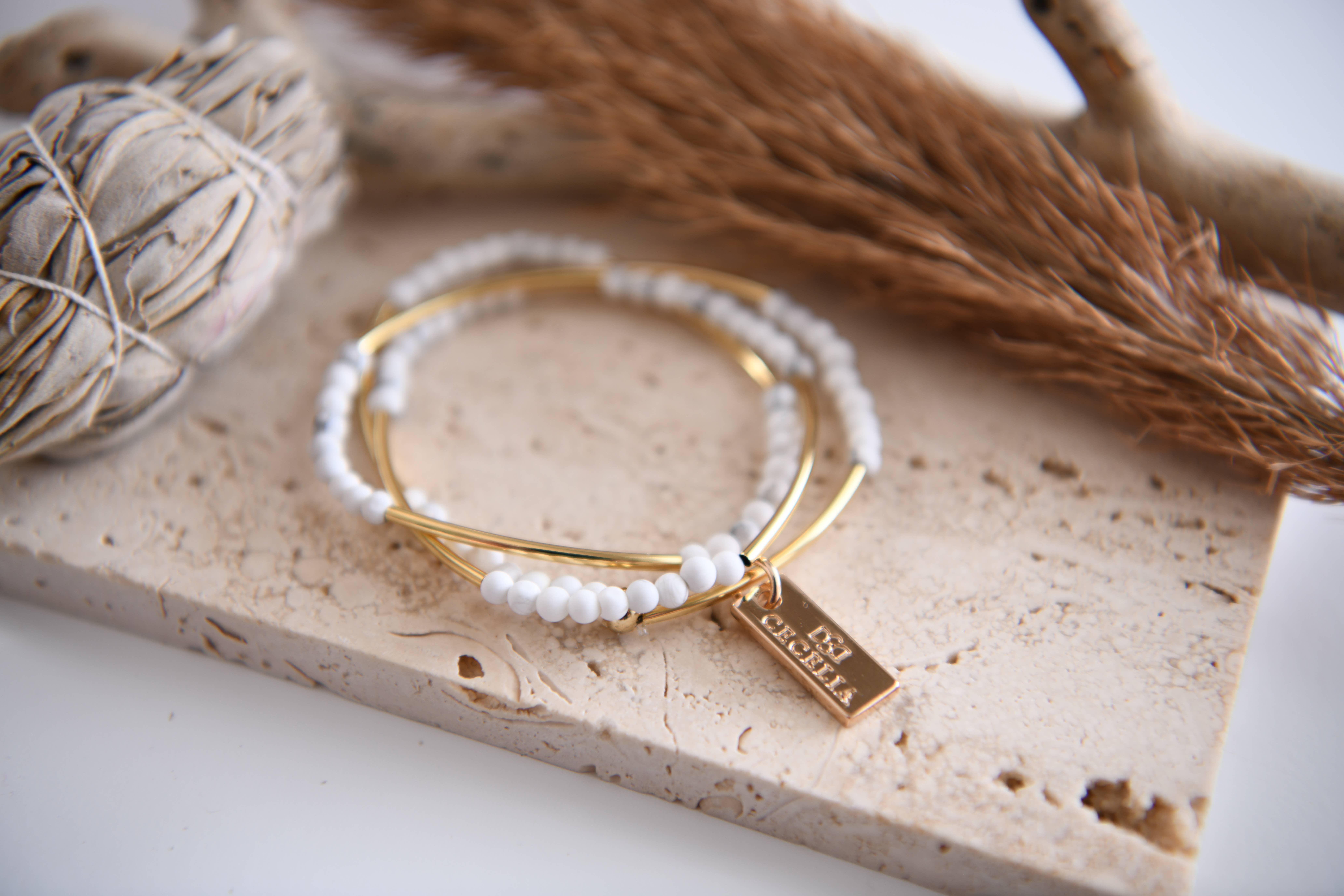 Cecelia Designs Jewelry - Wholesale Beaded Bracelet - Gemstone and Gold Plated Triple Wrap Bracelets 5