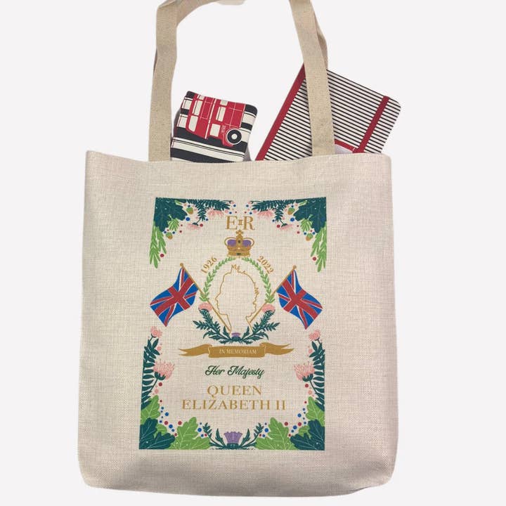 Borsa a tracolla Queen Elizabeth Memoriam | Commemorazione | Royal UK per la vendita all'ingrosso da parte di Love British Lifestyle