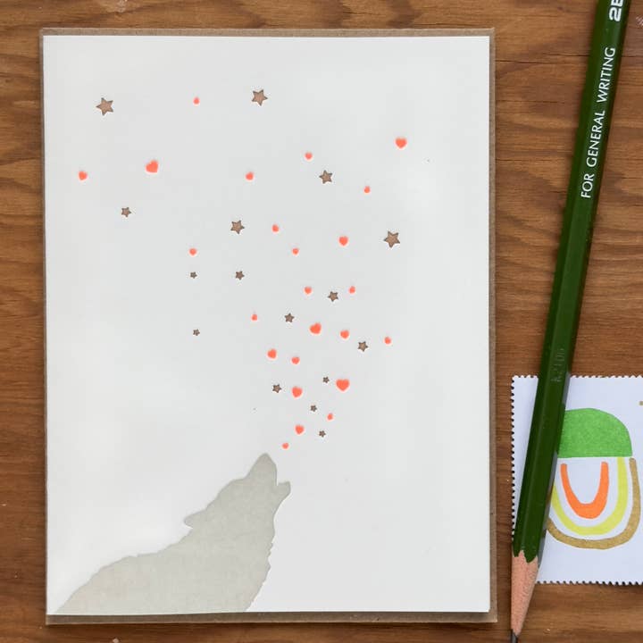 Kärlek från Lone Wolf Letterpress Gratulationskort för wholesale av Lark Press