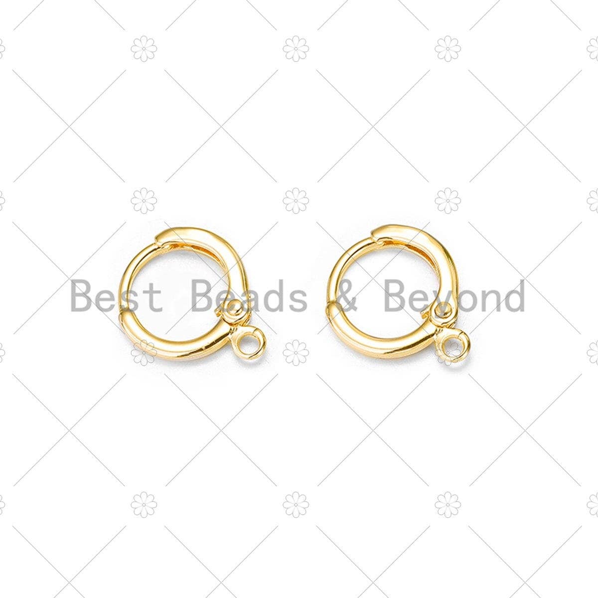 BestBeads&Beyond - Wholesale Huggie Earrings - Round Earring Making Hoop, Gold/Silver huggie hoop, sku#J1001