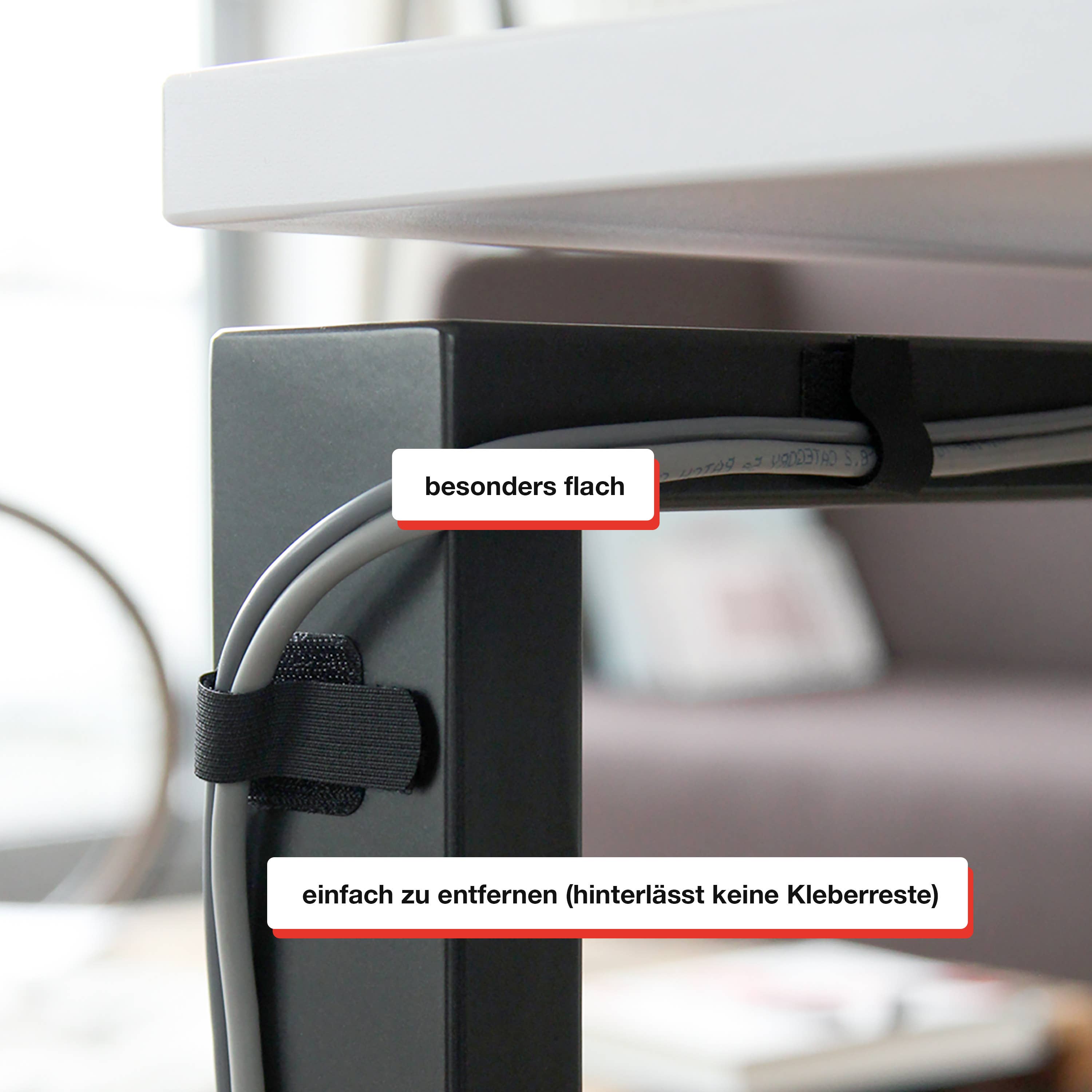 LABEL THE CABLE - Wholesale Cord Holder - LTC WALL STRAPS (50 Pcs - Black)2