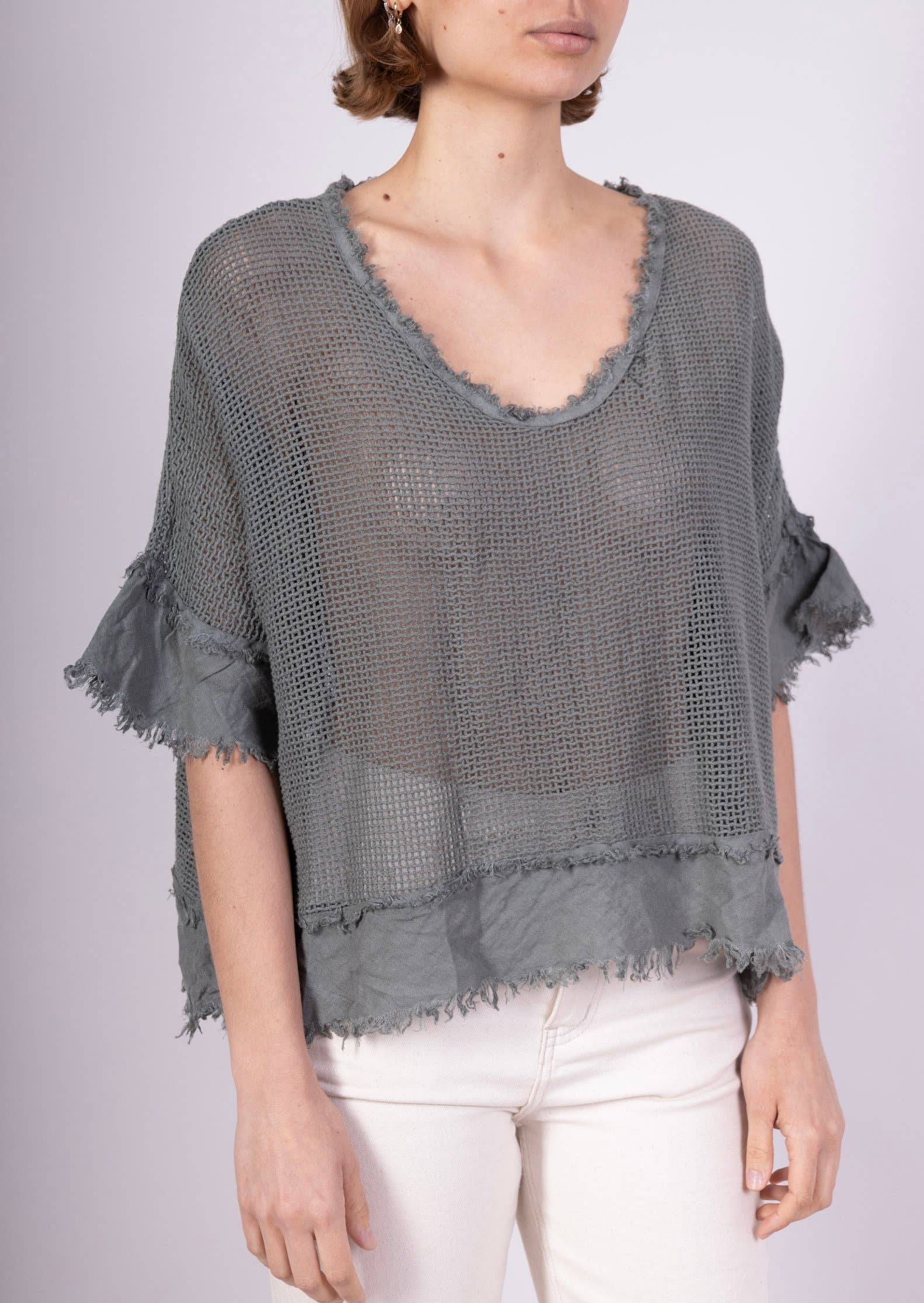 LINEN & COTTON HOUSE – Großhandel Bluse – Damen – TOP AUS BAUMWOLLSTRICK 23911 100 % BAUMWOLLE35