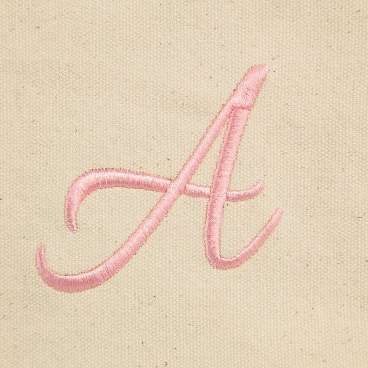 Dalix - Wholesale Tote Bag - Women's - DALIX Monogram Tote Bag Womens Open Top Pink Letter A-Z2