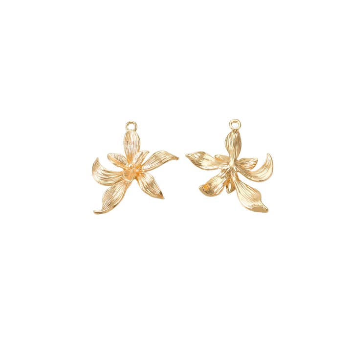 Gold Lovely Lily Charm for wholesale by The Charm Bar Company