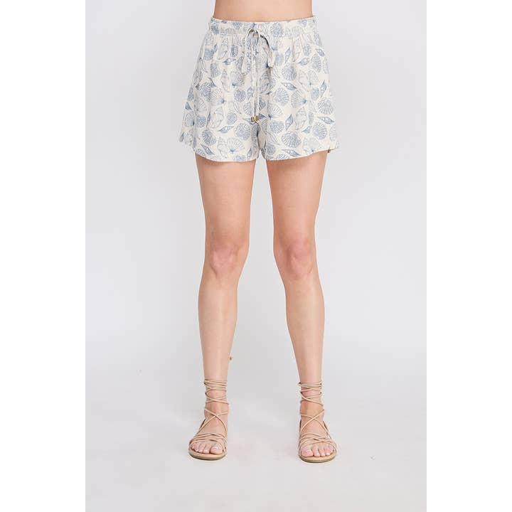 Shorts aus Leinen mit Muscheldruck für den Großhandel von Allie Rose