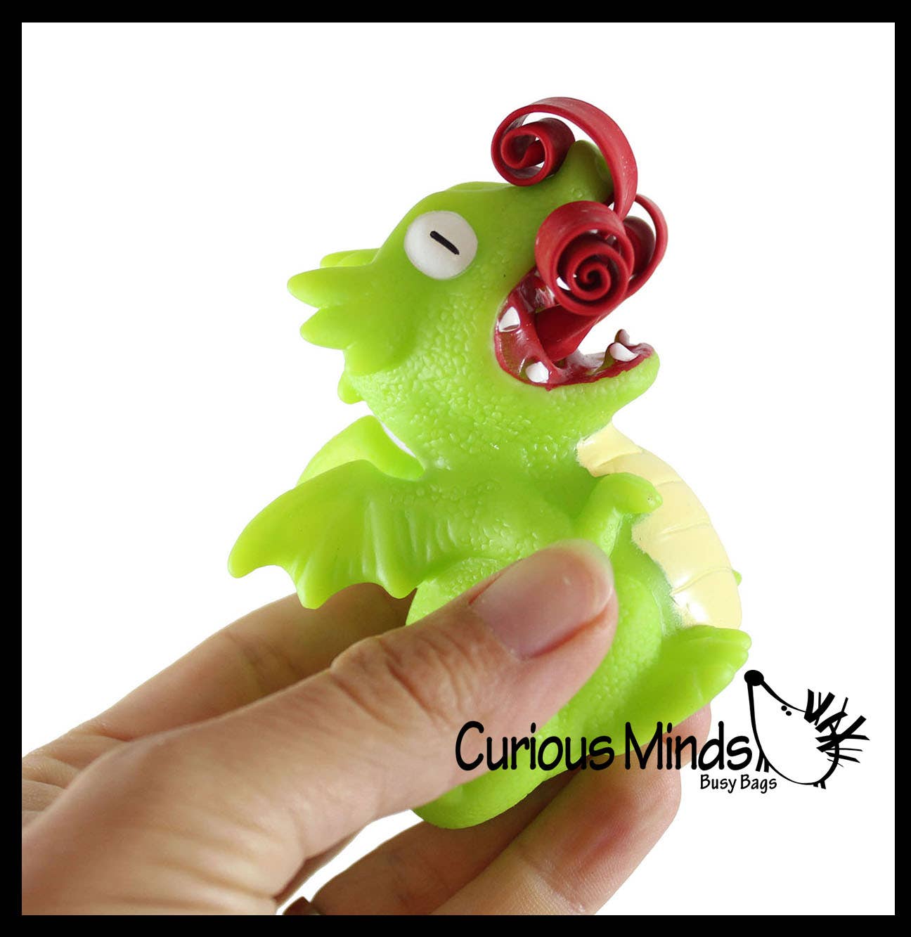 Curious Minds Toys - Venta al por mayor Pelota antiestrés - Niños - Dragón que Escupe Fuego - Juguete Apretable Lindo - Divertido Juguete Antiestrés - Único