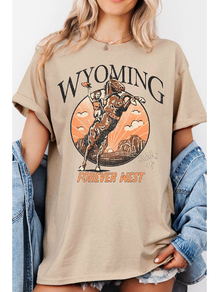 BouTeeQue Closet - Wholesale Screen Printed T-Shirt - Women's - BT2091 T WYOMING FOREVER WEST Short Sleeve T Shirt1