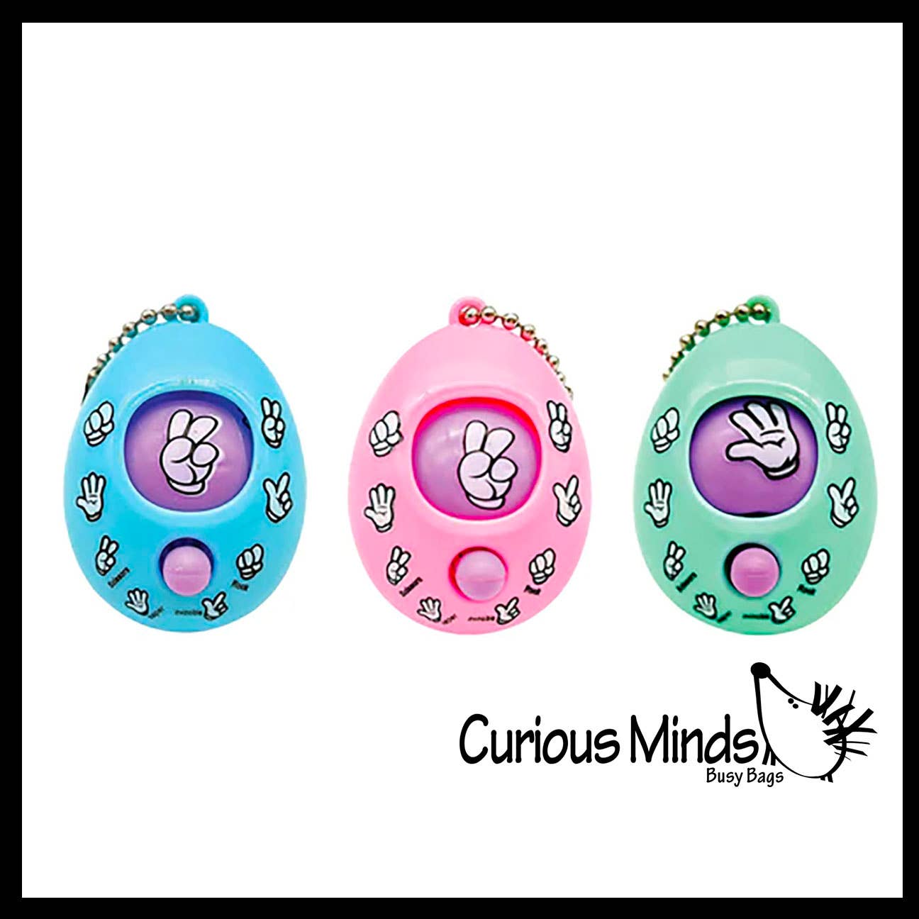 Curious Minds Toys - Wholesale Fidget Toy - Kids - 1 Rock, Paper, Scissors, Shoot Fidget Toy with Keyring - Min5