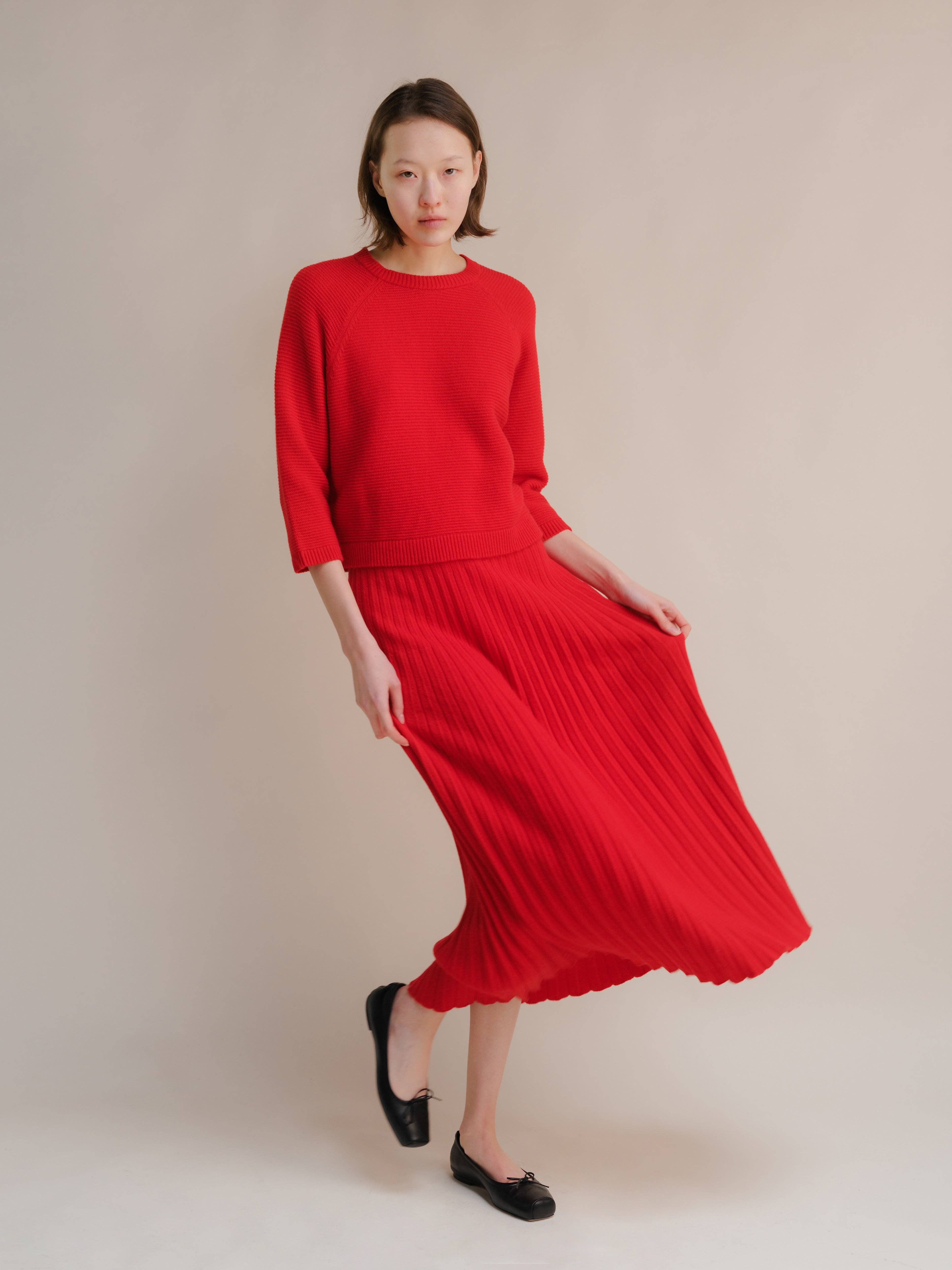 Lèmme - Wholesale Knit Sweater - Women's - Cashmere Mix Cropped 3/4 Sleeve Pullover12