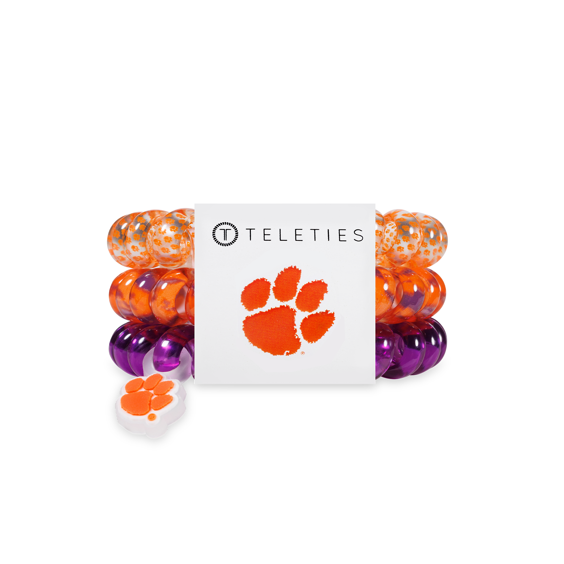 TELETIES - Wholesale Hair Tie - Spiral Hair Coils | Large | Go Tigers! Hair Ties0