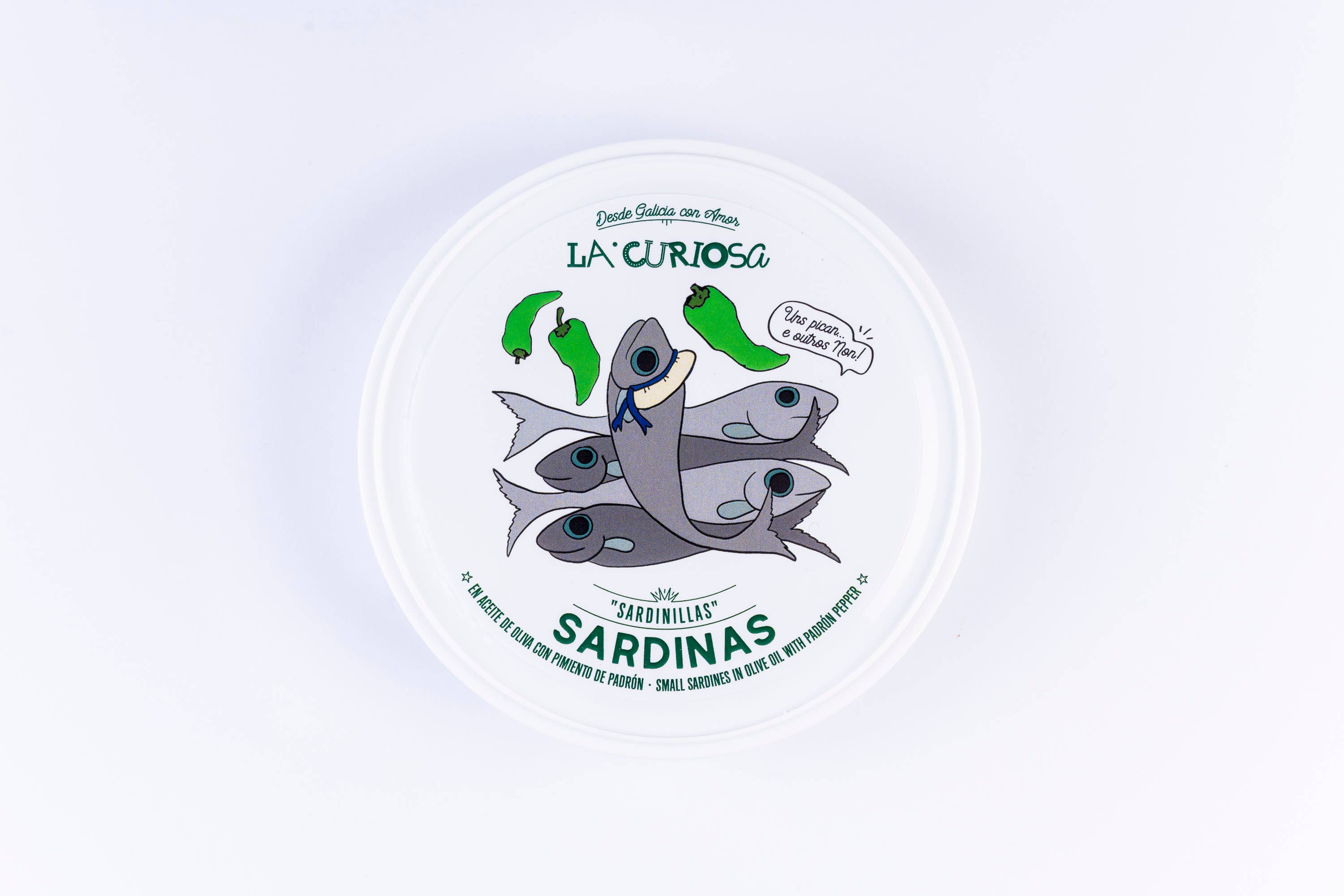 La Curiosa - Wholesale Tinned Fish - Small sardines with padrón peppers 10/14 pieces11