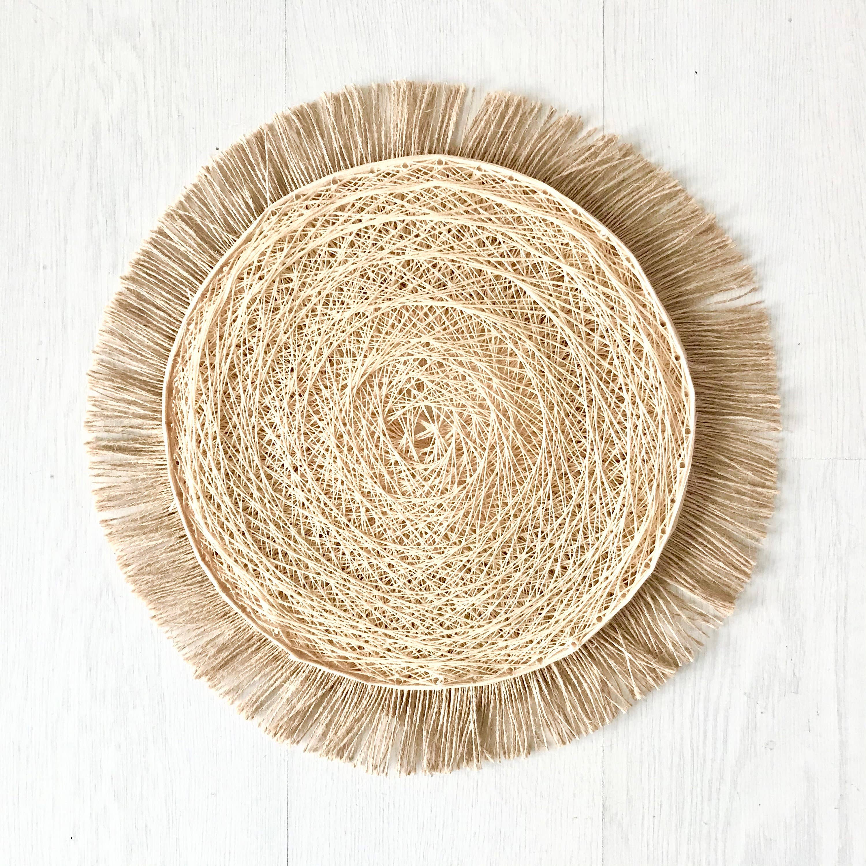 Geometrik Design - Wholesale Wall Stone - Natural Raffia Decorative Mirror6