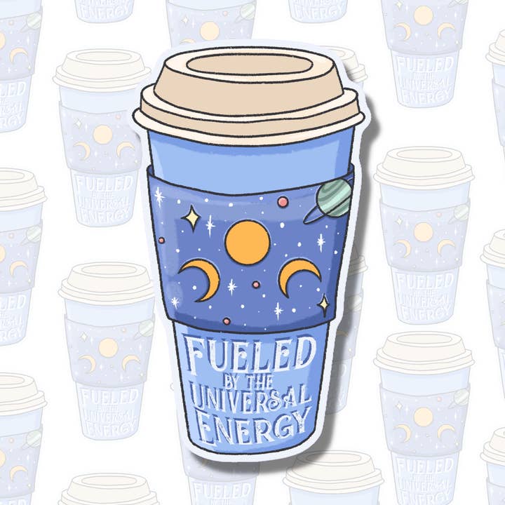 Fueled af Universal Energy -Positive Bekræftelse Sticker for engroshandel hos The Cosmic Friend