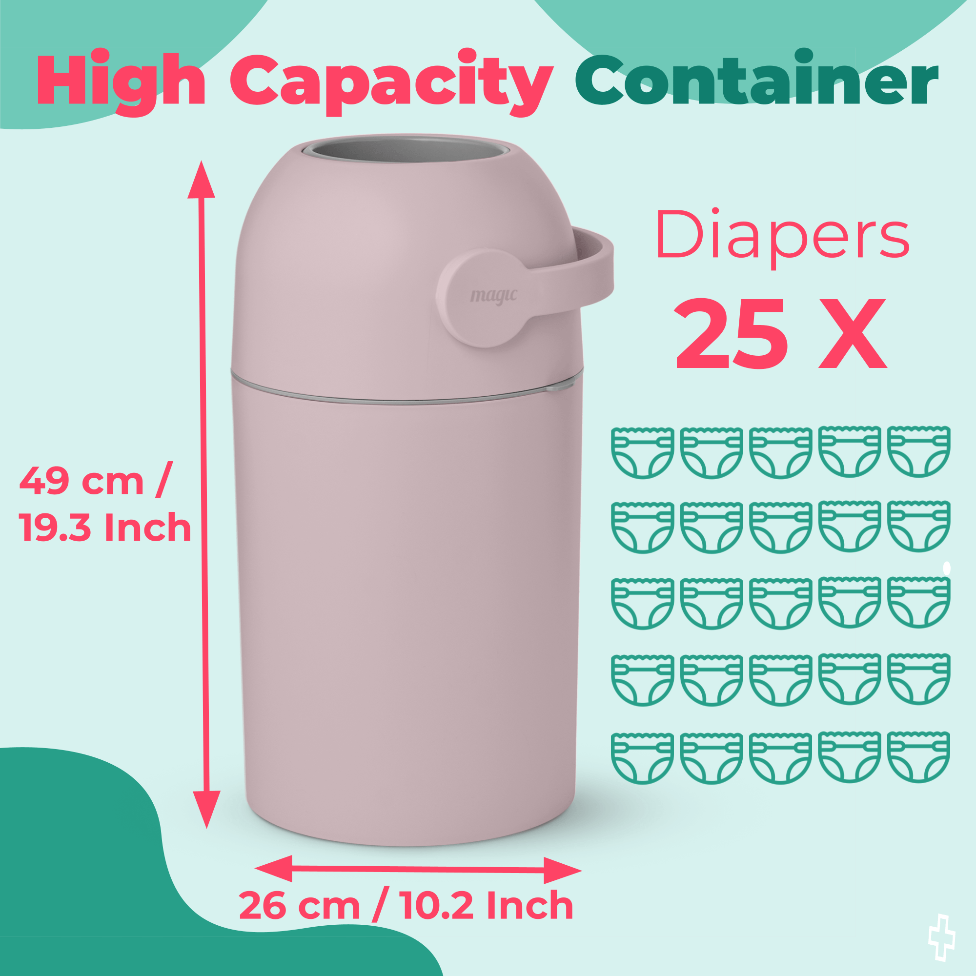 SHEERUN - Wholesale Diaper Caddy - Baby - Pure Magic Majestic Diaper Pail (Patented Odor-Stop System)27