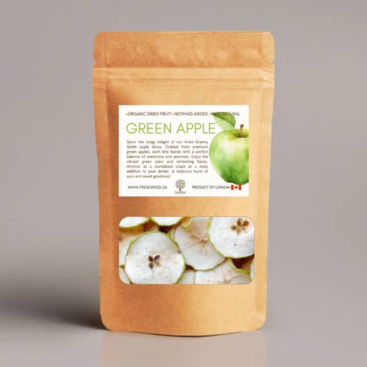 FreshDried - Wholesale Dried/dehydrated fruit - Dried Green/Granny Smith Apple Slices -Organic0