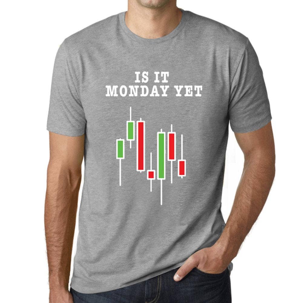 ULTRABASIC - Wholesale Screen Printed T-Shirt - Men's - Men’s Graphic T-Shirt Is It Monday Yet Stock Market Traders Aqua Gift Idea6
