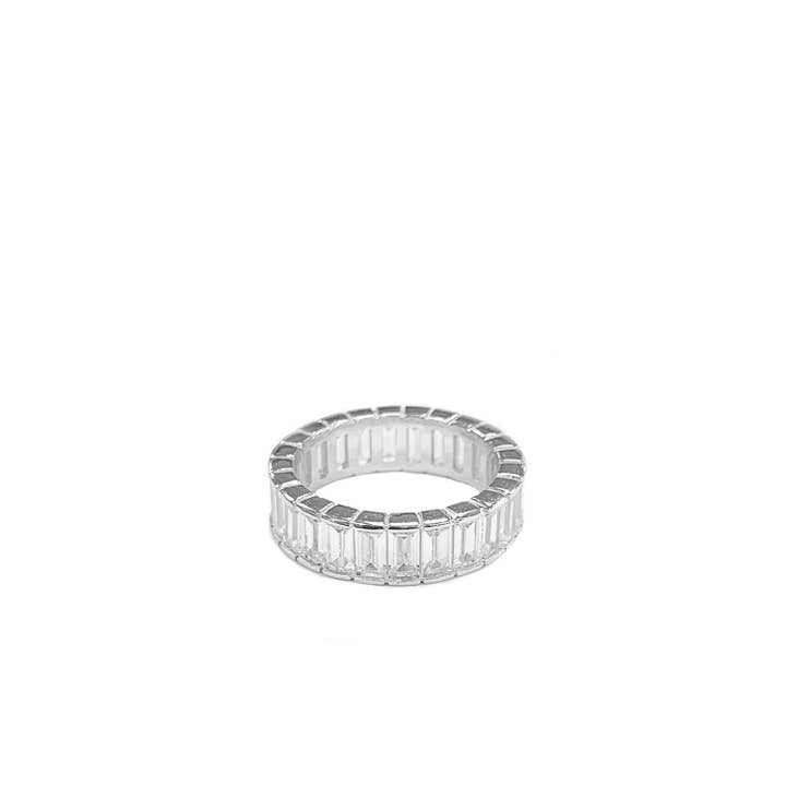 sterling silver baguette cz eternity ring for wholesale on Faire