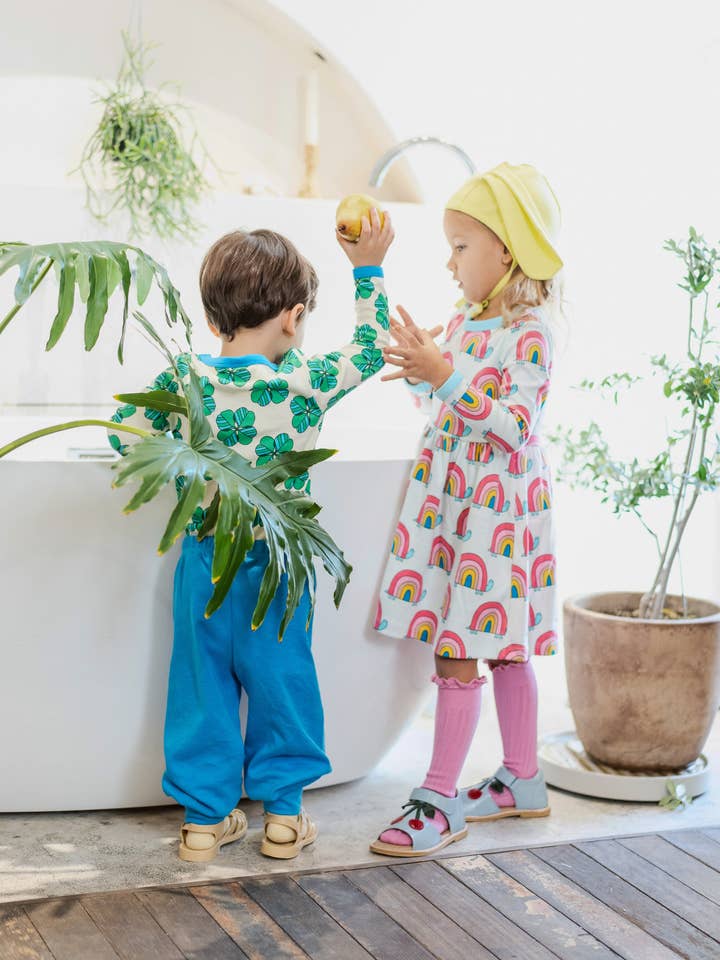 Ameelo – Engroshandel Kjole - Børn – Økologisk bomuld Emma kjole - Regnbue Skildpadde9