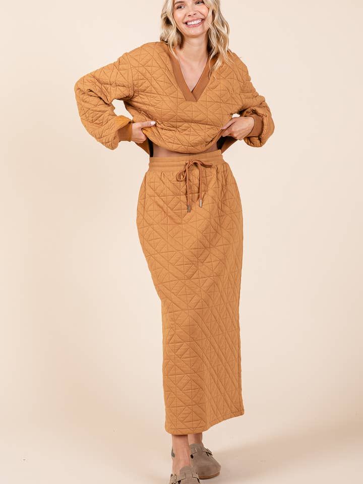 2-Piece Quilted Knit Lounge Set, MTS51000 for wholesale by GeeGee x Lovelo